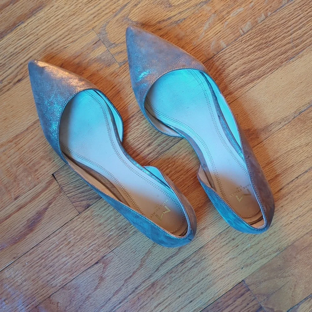 Marc Fisher Pointed Toe D'Orsay Flats in Beige